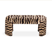 Zebra - Striped Tufted Bench - Brown - R&R Furniture Gallery (Fountain Valley, CA)