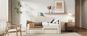 Upholstered Daybed With Cloud-Shaped Backrest, Trundle & 2 Drawers And USB Ports - R&R Furniture Gallery (Fountain Valley, CA)