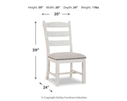 Valebeck - Dining UPH Side Chair (Set of 2) - Beige / White - R&R Furniture Gallery (Fountain Valley, CA)