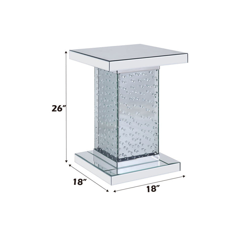 Nysa - 26" End Table - Mirrored & Faux Crystals - R&R Furniture Gallery (Fountain Valley, CA)