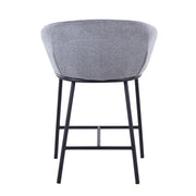 Set of two Lumi Source Ashland contemporary counter stools with wooden seats and metal legs, ideal for kitchen or bar areas.