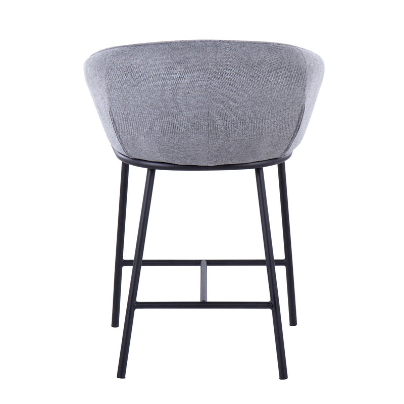 Set of two Lumi Source Ashland contemporary counter stools with wooden seats and metal legs, ideal for kitchen or bar areas.