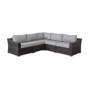 Contemporary Outdoor Rattan Wicker Sectional Seating Group With Cushions - R&R Furniture Gallery (Fountain Valley, CA)