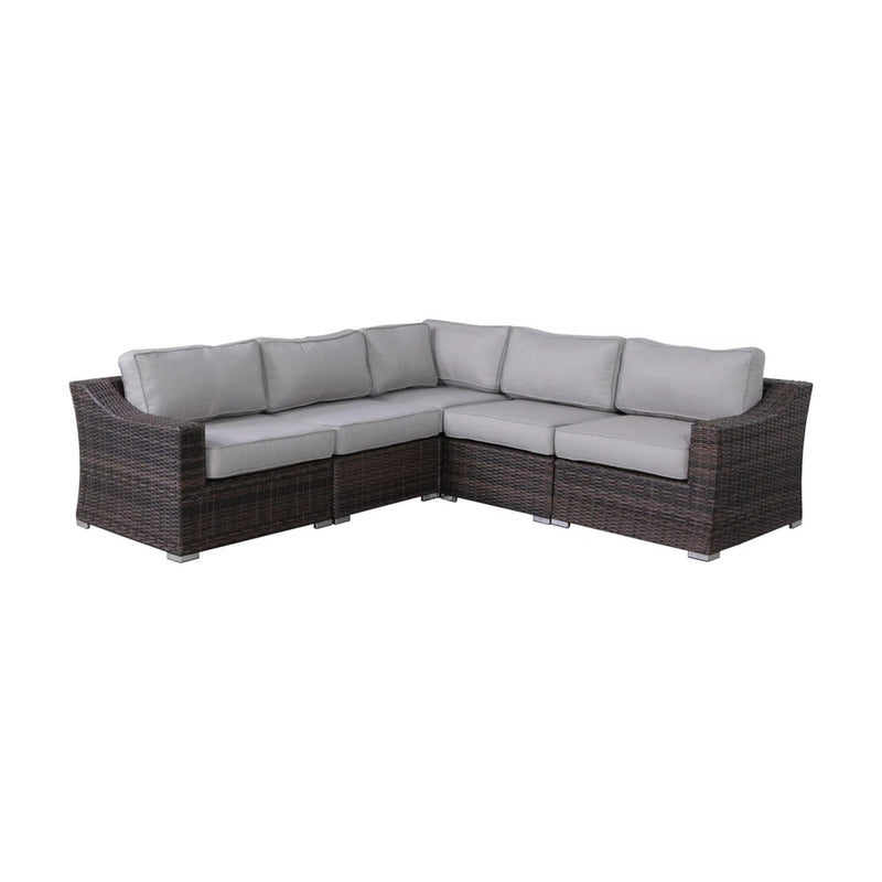Contemporary Outdoor Rattan Wicker Sectional Seating Group With Cushions - R&R Furniture Gallery (Fountain Valley, CA)