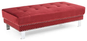 Contemporary upholstered Ottoman by Glory Furniture with plush fabric and sleek design, ideal for modern living rooms.