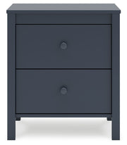 Simmenfort - Two Drawer Night Stand - Navy Blue - R&R Furniture Gallery (Fountain Valley, CA)