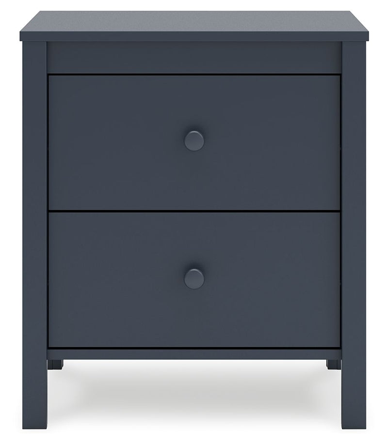 Simmenfort - Two Drawer Night Stand - Navy Blue - R&R Furniture Gallery (Fountain Valley, CA)