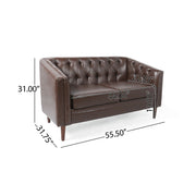 Sophisticated Loveseat With Diamond Stitched Detailing - R&R Furniture Gallery (Fountain Valley, CA)