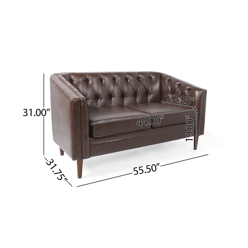 Sophisticated Loveseat With Diamond Stitched Detailing - R&R Furniture Gallery (Fountain Valley, CA)