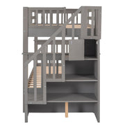 Stairway Bunk Bed With Storage And Guard Rail For Bedroom - R&R Furniture Gallery (Fountain Valley, CA)