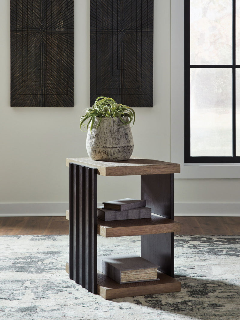 Rylandyn - Rectangular End Table - Black / Light Brown - R&R Furniture Gallery (Fountain Valley, CA)