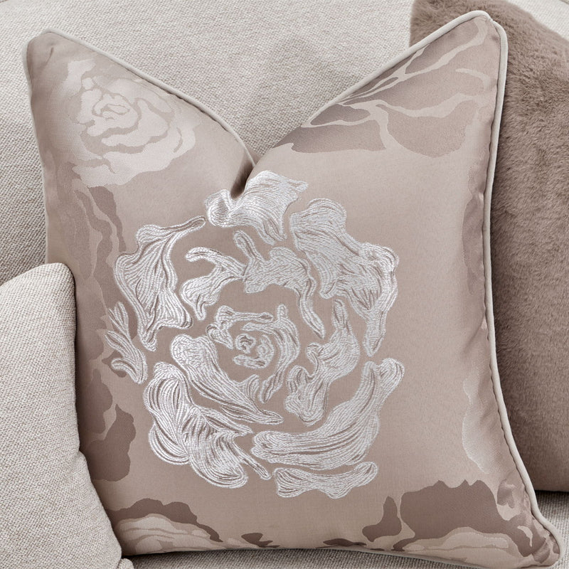 Camellia Field - Chenille Sofa - Beige / Dark Brown - R&R Furniture Gallery (Fountain Valley, CA)