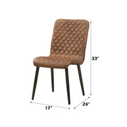 Millerton - Side Chair (Set of 2) - Vintage Chocolate Top Grain Leather & Antique Black - R&R Furniture Gallery (Fountain Valley, CA)