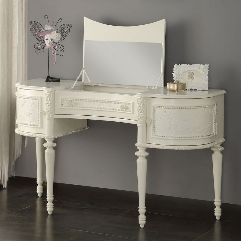Dorothy - Vanity Desk & Mirror - Ivory - R&R Furniture Gallery (Fountain Valley, CA)