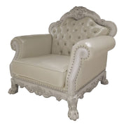 Dresden - Chair With 2 Pillows - Synthetic Leather & Bone White - R&R Furniture Gallery (Fountain Valley, CA)