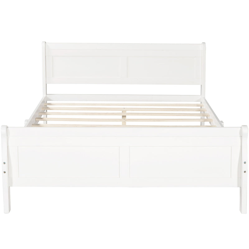 Platform Bed Frame Mattress Foundation Sleigh Bed With Headboard / Footboard / Wood Slat Suppor - R&R Furniture Gallery (Fountain Valley, CA)