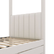 Upholstery Canopy Platform Bed With Trundle And Three Storage Drawers - R&R Furniture Gallery (Fountain Valley, CA)