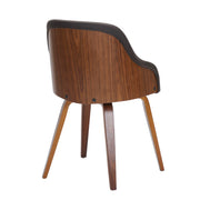 Lumi Source Bacci mid-century modern arm dining chair with wooden legs and upholstered seat, stylish and comfortable for dining rooms