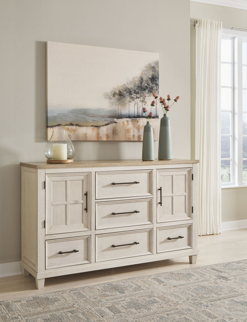 Shaybrock - Dresser - Antique White / Brown - R&R Furniture Gallery (Fountain Valley, CA)