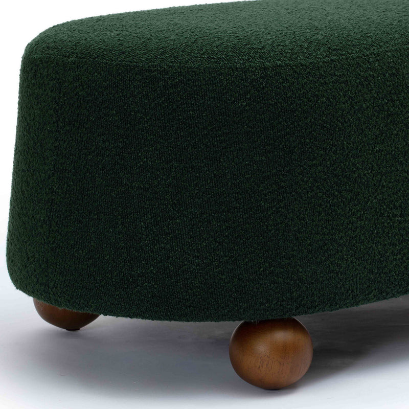 Jaine - Boucle Large Ottoman - Forest Green - R&R Furniture Gallery (Fountain Valley, CA)