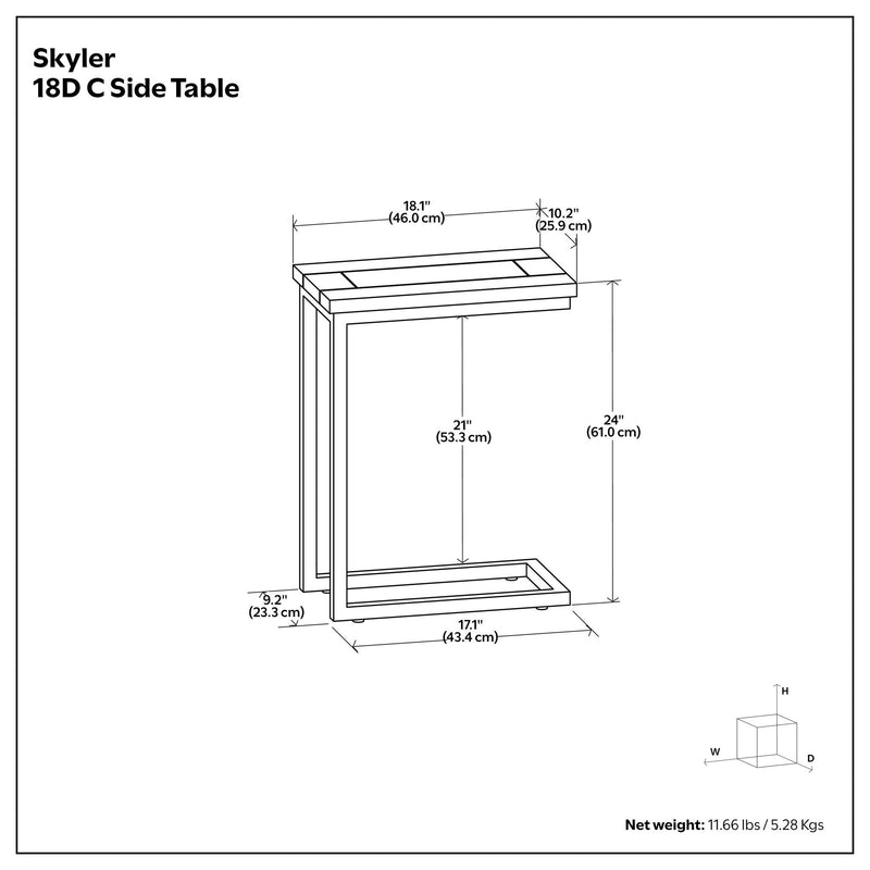 Skyler - Handcrafted C Side Table - R&R Furniture Gallery (Fountain Valley, CA)