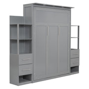 Murphy Wall Bed With LED Lights, Shelves And Drawers - R&R Furniture Gallery (Fountain Valley, CA)