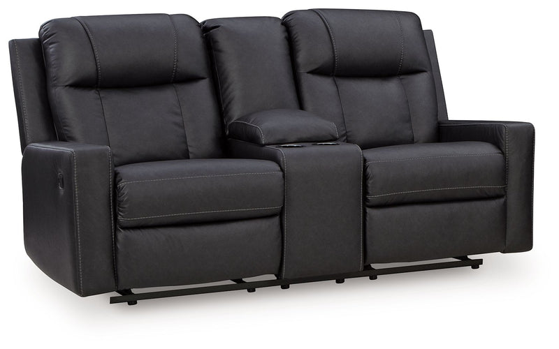Mackmenville - Double Reclining Loveseat With Console - R&R Furniture Gallery (Fountain Valley, CA)