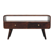 Solid Wood Curved Media Unit - R&R Furniture Gallery (Fountain Valley, CA)