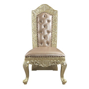 Vatican - Side Chair (Set of 2) - Synthetic Leather & Champagne Silver - R&R Furniture Gallery (Fountain Valley, CA)