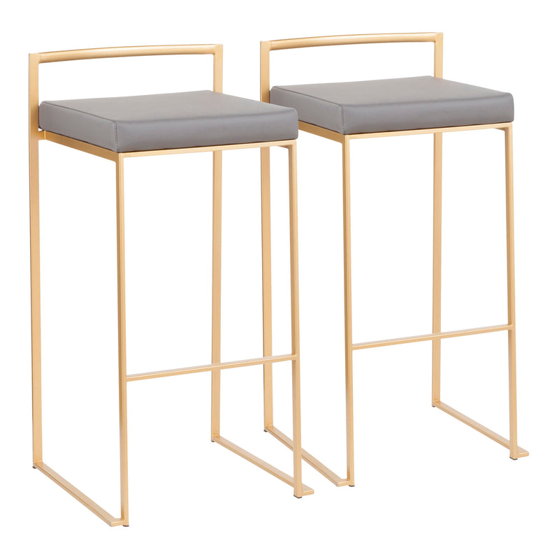 Lumi Source Fuji contemporary glam barstool with quality construction and sleek design, shown as part of a stylish stool set.