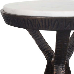Tilton - Marble Accent Table - Black / White
