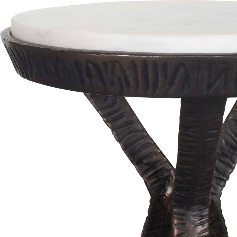 Tilton - Marble Accent Table - Black / White