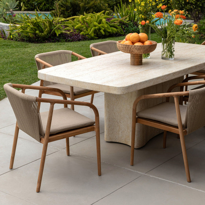 Payson - Outdoor Dining Table - Faux Travertine