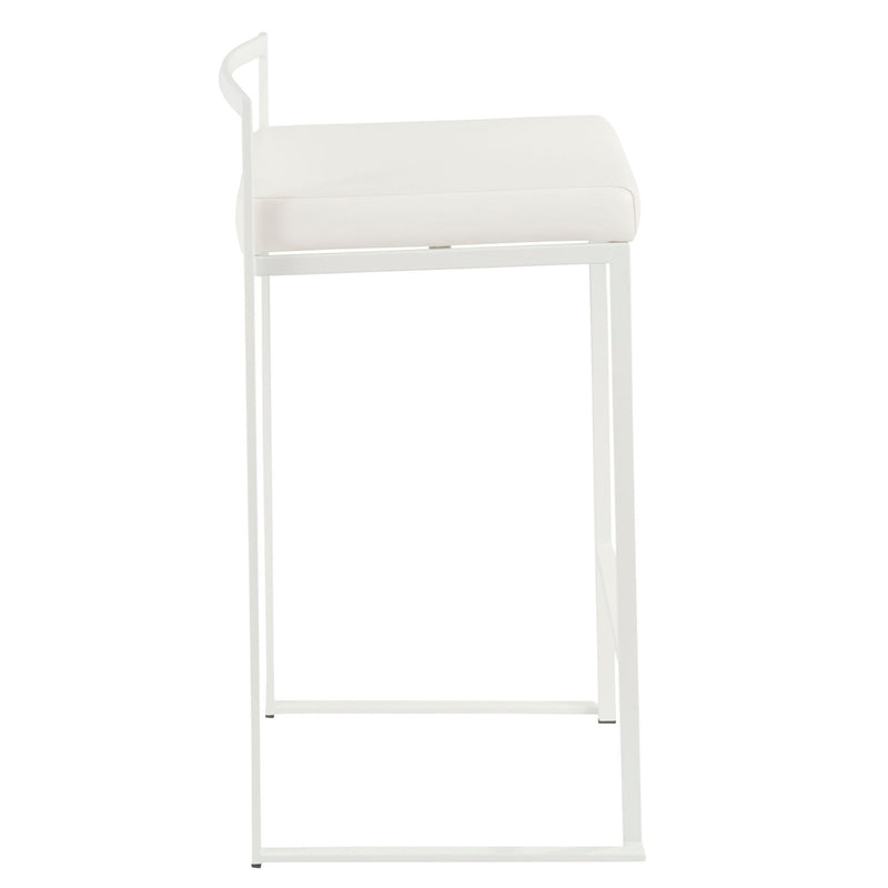 Lumi Source Fuji simple elegance contemporary stackable counter stool set with sleek modern design and metal legs.