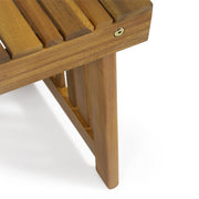 Outdoor foldable side table with slat design by Noble House, featuring a sleek, portable table for outdoor use.