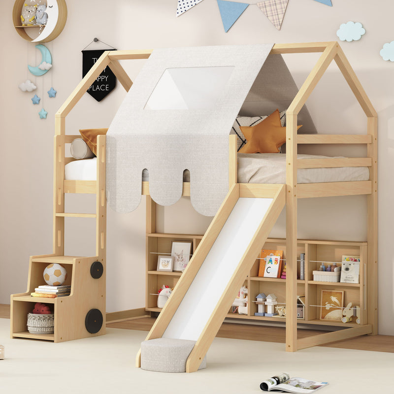 Loft Bed With House Shaped Frame And Tent - R&R Furniture Gallery (Fountain Valley, CA)