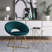 Simpli-Home Barrett upholstered accent chair with plush fabric and wooden legs, modern design for living room or bedroom decor