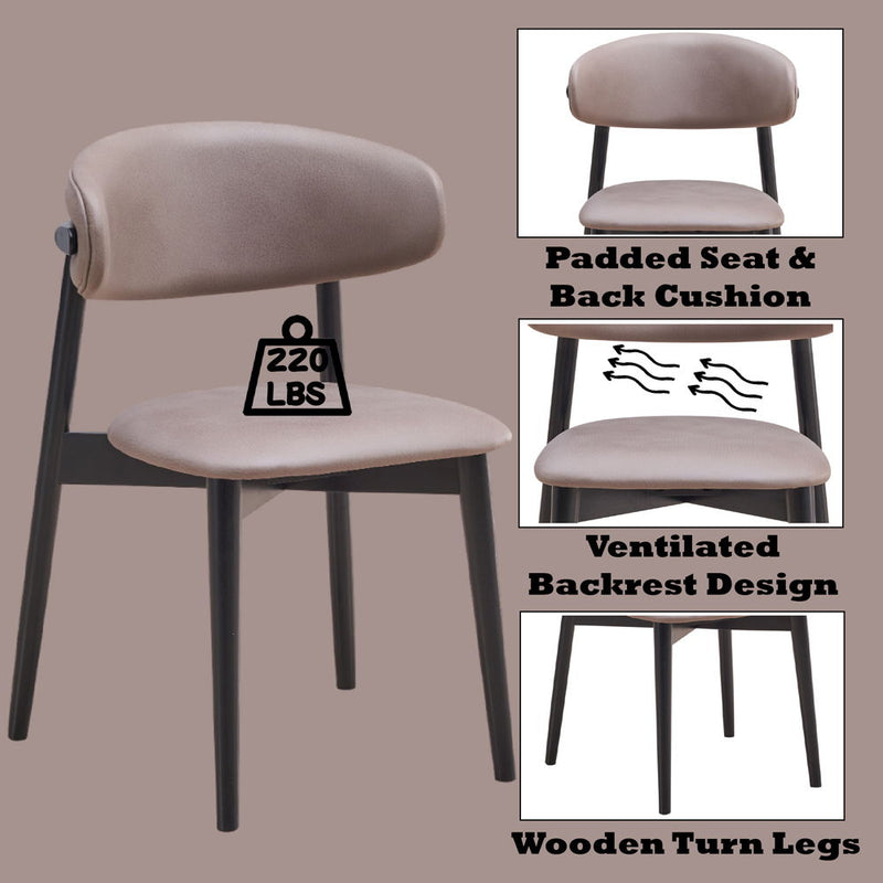 Lanae - Side Chair (Set of 2) - Coffee Polish Microfiber & Black - R&R Furniture Gallery (Fountain Valley, CA)