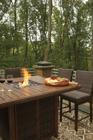 Paradise Trail - Outdoor Fire Pit Table Set - R&R Furniture Gallery (Fountain Valley, CA)