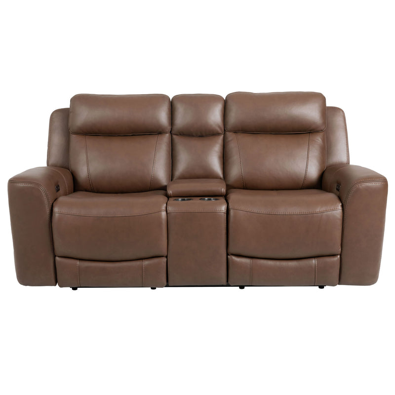 Calgary - Power Reclining Console Loveseat - R&R Furniture Gallery (Fountain Valley, CA)