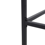 Set of two Noble House outdoor bar stools with slat design and metal frames, ideal for patio or outdoor bar seating.