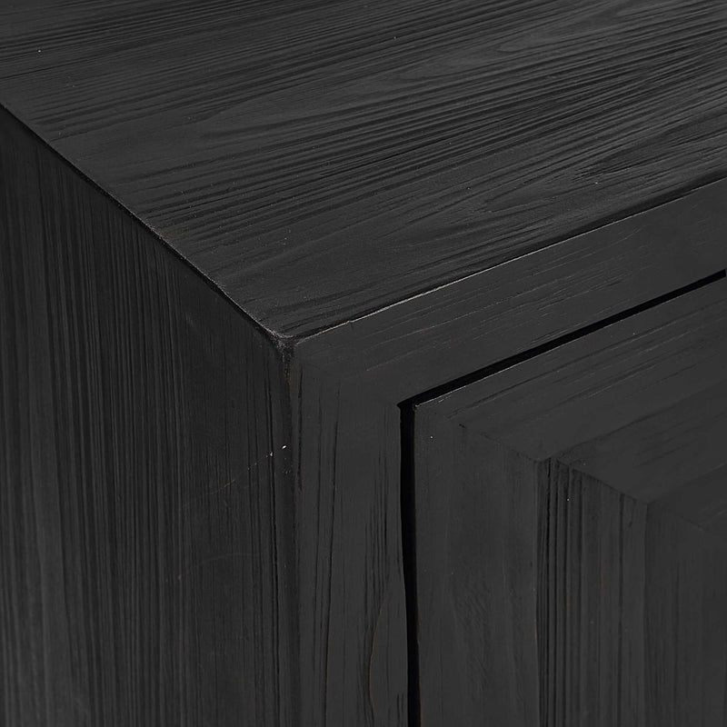 Uttermost Aiken accent cabinet with sleek wood finish and modern design, featuring storage drawers and decorative hardware.