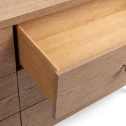 Alisen 6-drawer dresser by Classic Home in Napa Grove finish, featuring wood texture and sleek drawer handles.