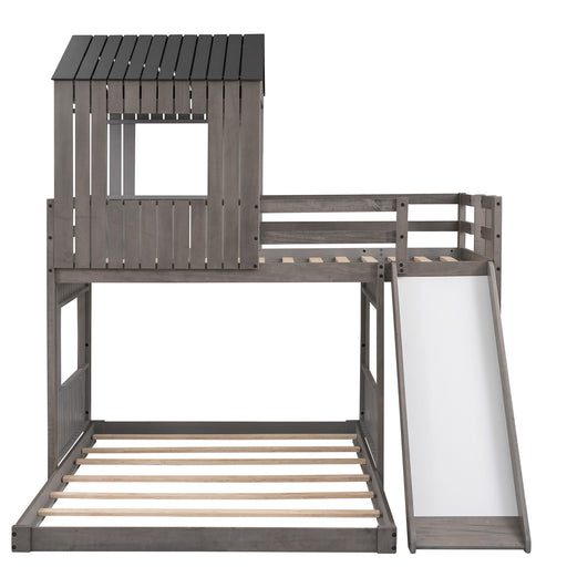 Loft Bunk Bed With Playhouse, Farmhouse, Ladder, Slide And Guardrails - R&R Furniture Gallery (Fountain Valley, CA)