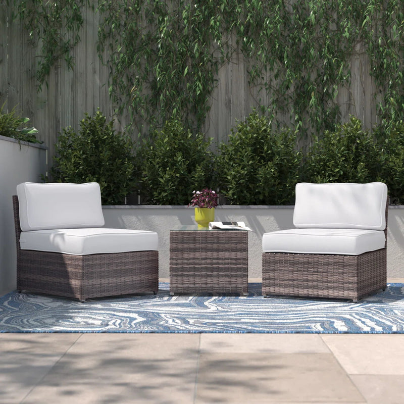 Modern Wicker Outdoor Seating Set With Cushions - R&R Furniture Gallery (Fountain Valley, CA)
