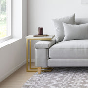 Skyler handcrafted chair side table by Simpli-Home with a modern design and natural wood finish.