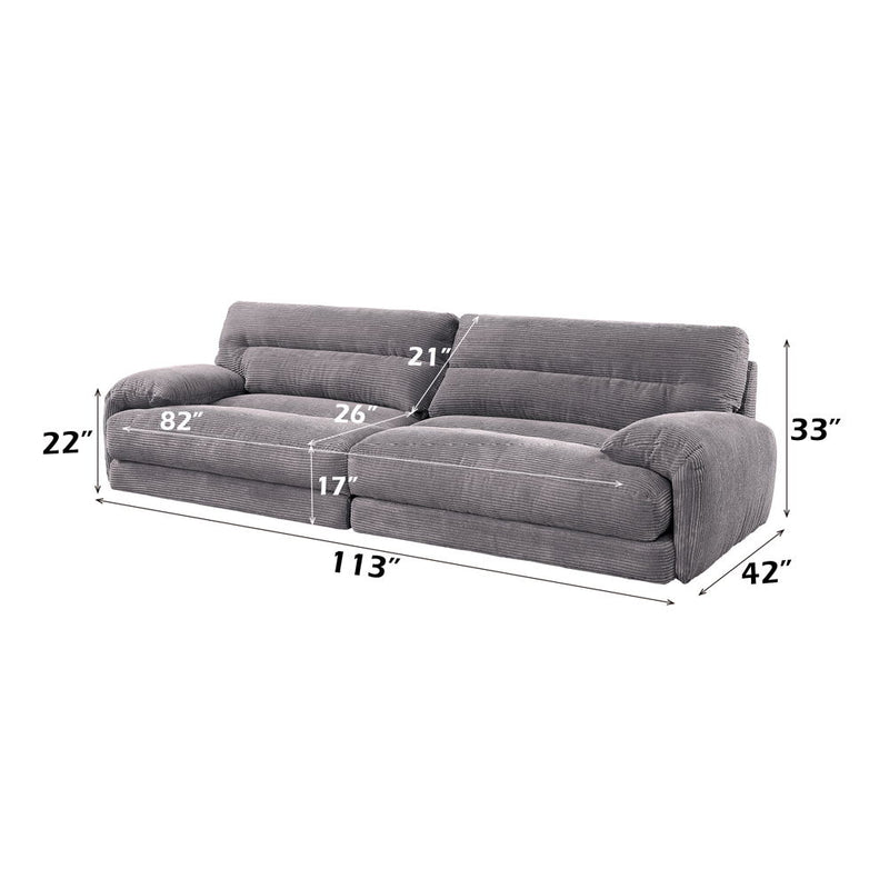 Cadenza - Sofa - Gray Corduroy - R&R Furniture Gallery (Fountain Valley, CA)