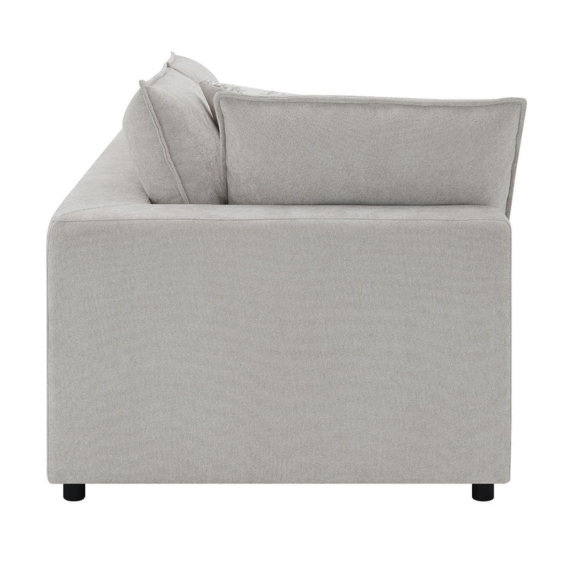 Marisa - Modular Left Facing Loveseat With 2 Pillows - Beige Boucle - R&R Furniture Gallery (Fountain Valley, CA)