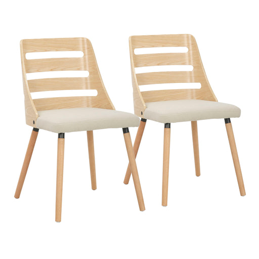 Lumi Source Trevi mid-century modern dining side chair with wooden legs and upholstered seat, stylish and comfortable for dining rooms
