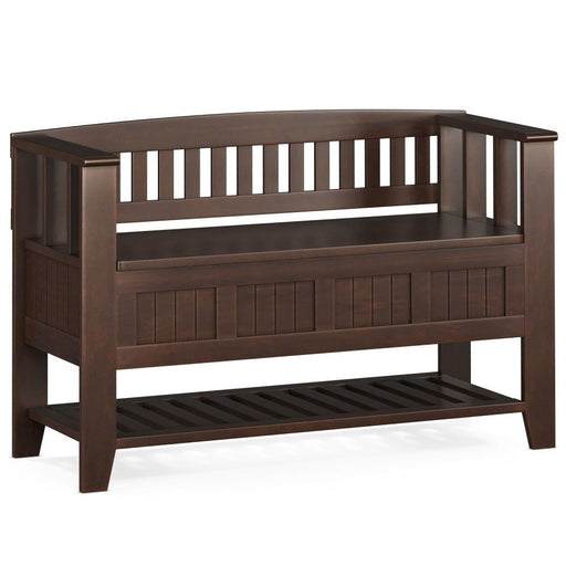 Acadian - Entryway Storage Bench With Shelf - Brown - R&R Furniture Gallery (Fountain Valley, CA)
